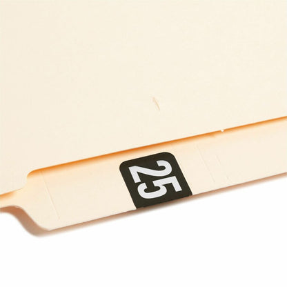 Smead ETYJ Color-Coded Year Labels - 25 - 3/4" Height x 1 1/2" Width - Black - 1 Roll
