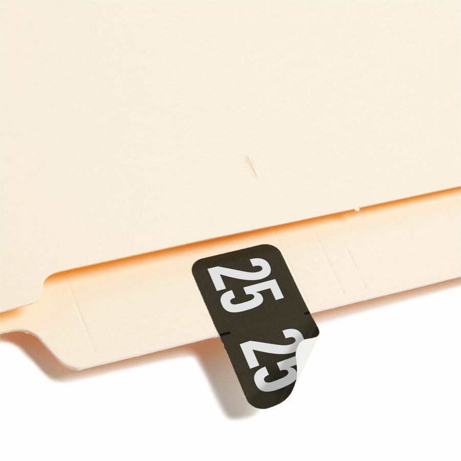 Smead ETYJ Color-Coded Year Labels - 25 - 3/4" Height x 1 1/2" Width - Black - 1 Roll