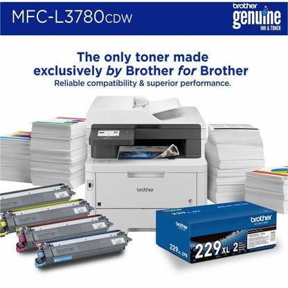 Brother MFC-L3780CDW Wired & Wireless Laser Multifunction Printer - Color - Copier/Fax/Printer/Scanner - 600 x 2400 dpi 