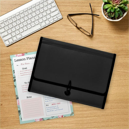 Avery® Letter, A4 Recycled Expanding File - 425 Sheets Capacity - 7 Pocket - Polypropylene, Plastic, Fabric - Black - 0%
