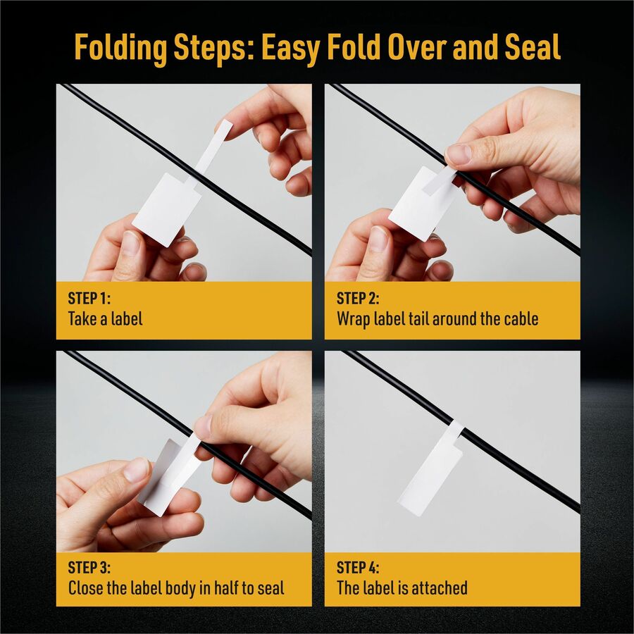 Avery® Cable Labels, P-Style, 1.02" x 3.3" , 300 Total (61540) - Waterproof - 1 1/64" Width x 3 19/64" Length - Permanen