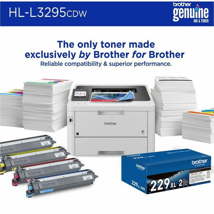 Brother HL-L3295CDW Desktop Wireless Laser Printer - Color - 31 ppm Mono / 31 ppm Color - 2400 x 600 dpi class - Automat