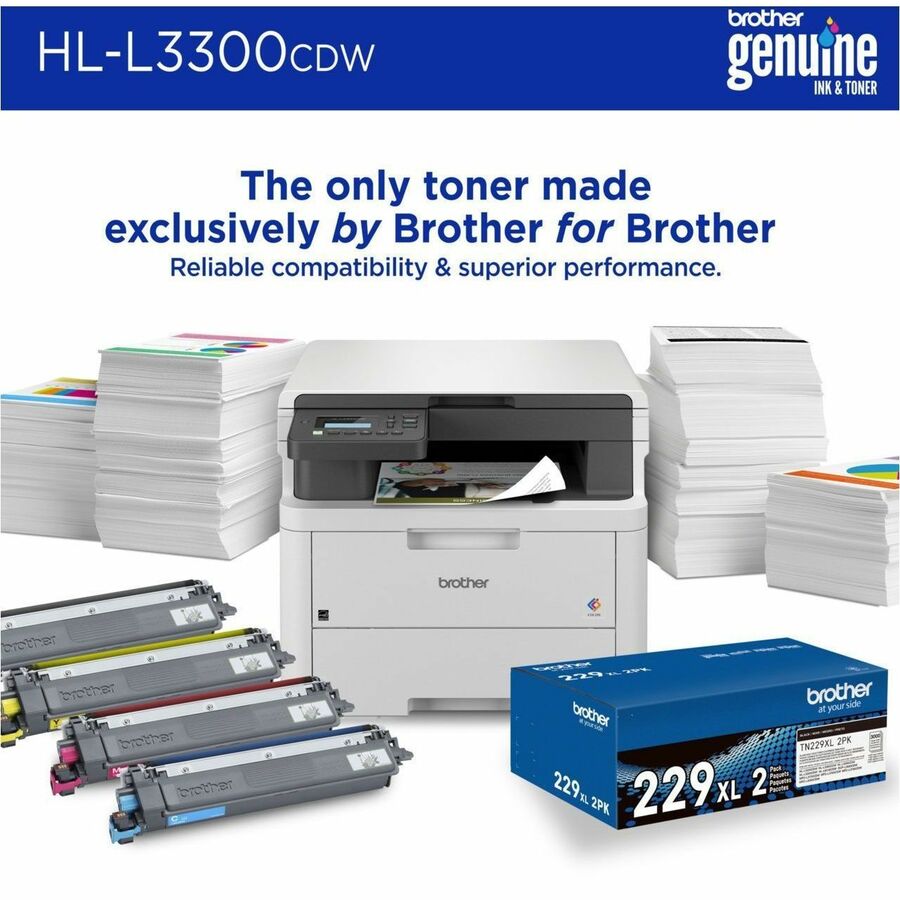 Brother HL-L3300CDW Wireless Laser Multifunction Printer - Color - For Plain Paper Print - 1 Each