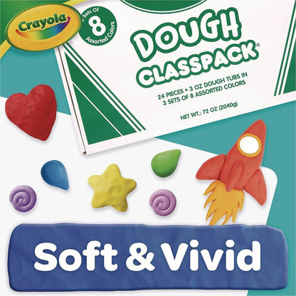 Crayola Dough Classpack, 24 Count - Classroom - Recommended For 2+ Year - Assorted - 1 Each