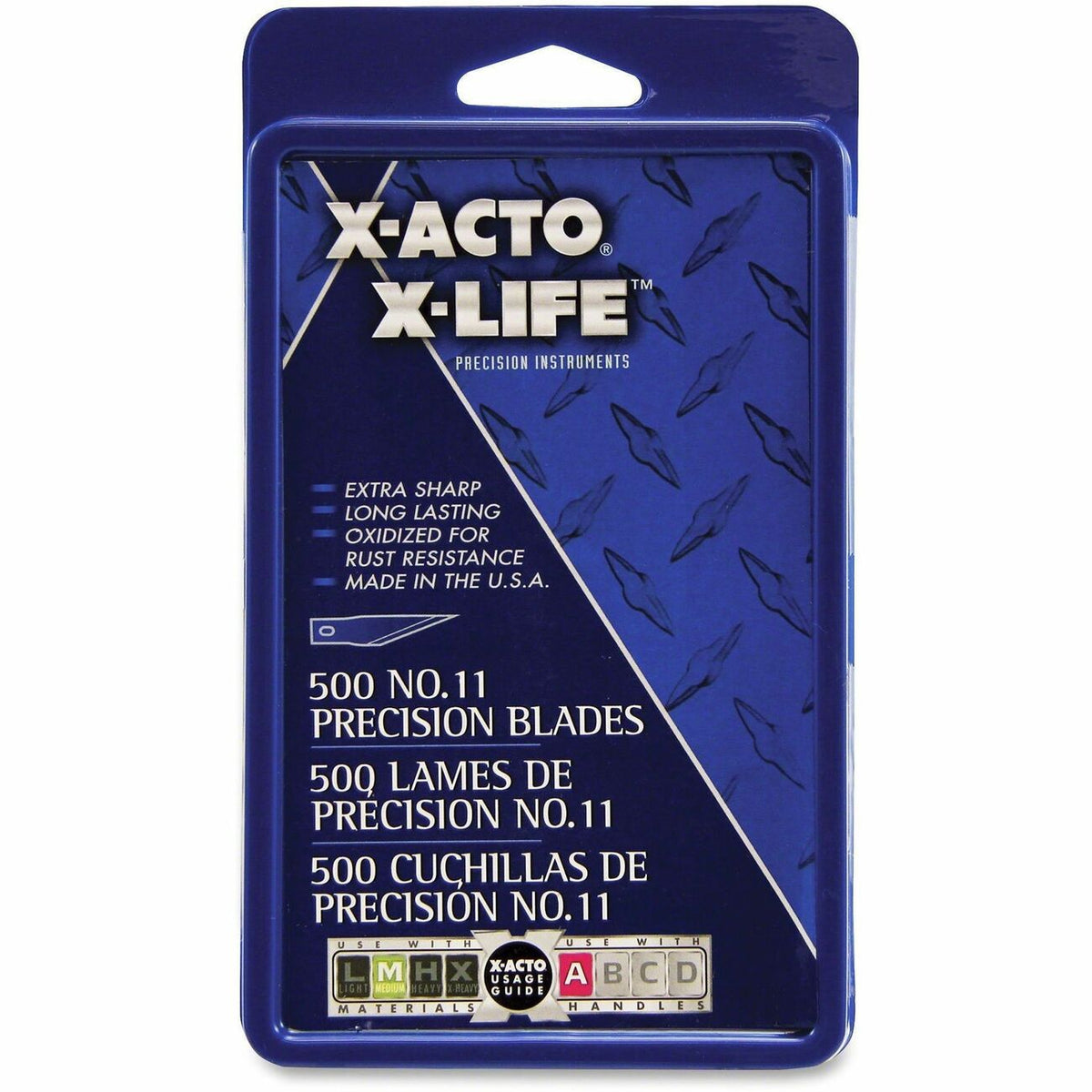Elmer's No.11 Classic Fine Pnt X-Life Refill Blade - #11 - Durable, Rust Resistant - Carbon Steel - Silver - 500 / Box
