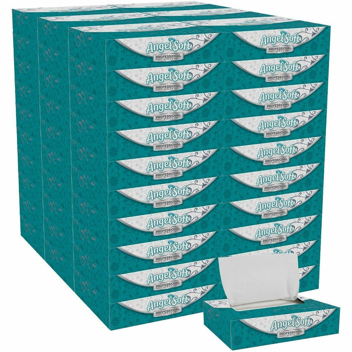 Angel Soft Professional Series Ultra Facial Tissue - 2 Ply - 5" Width x 8" Length - White - Fiber - 60 / Carton