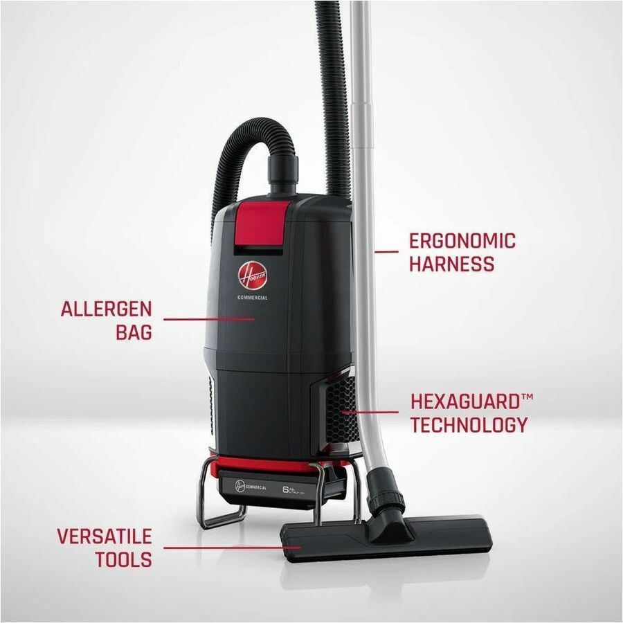 Hoover Commercial  40V  Brushless  Backpack  Tool  Only - 450 W Motor - Bagged - Hose, Wand - 5 ft Hose Length - HEPA - 
