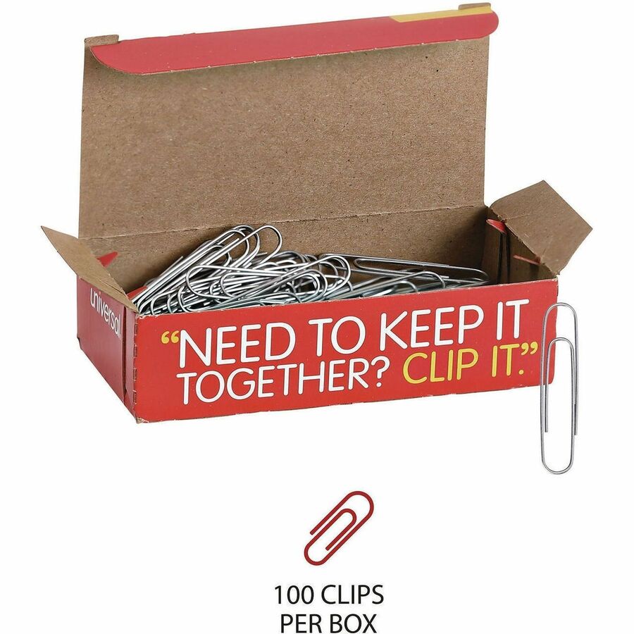 Universal Paper Clip - Jumbo - 1.9" Length x 0.5" Width - for Office, School, Home, Paper, Sheet, Document - Durable, Sm