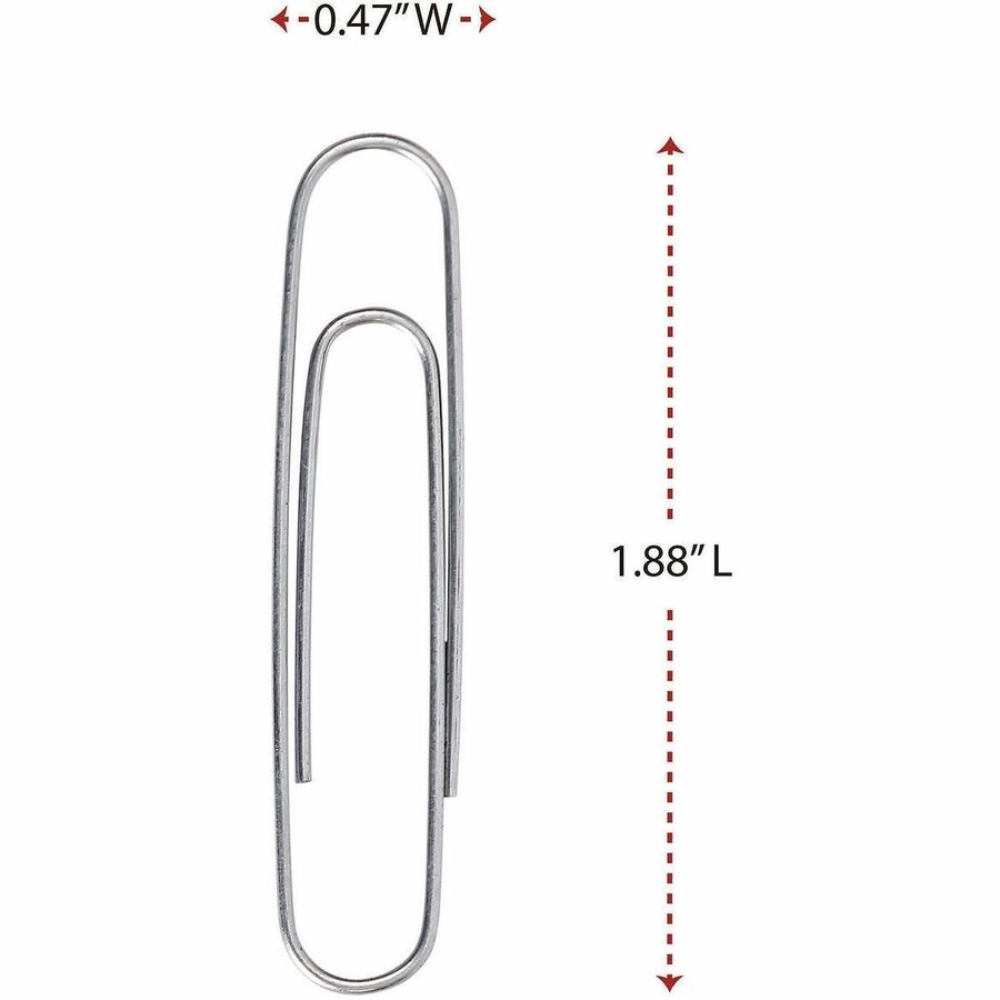 Universal Paper Clip - Jumbo - 1.9" Length x 0.5" Width - for Office, School, Home, Paper, Sheet, Document - Durable, Sm