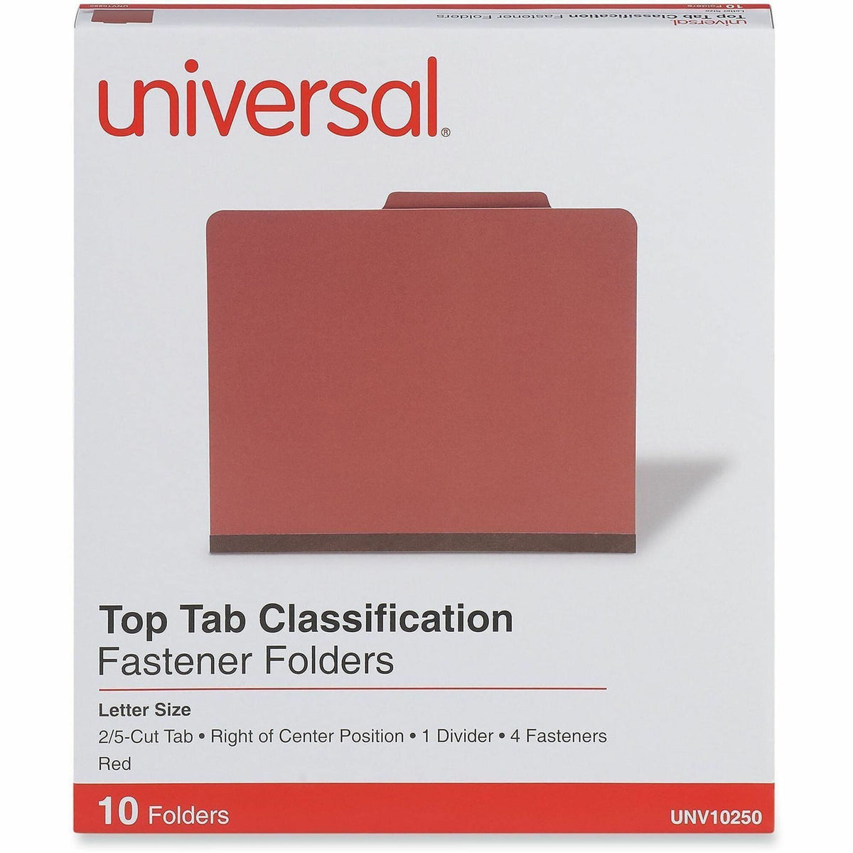 Universal 2/5 Tab Cut Letter Recycled Classification Folder - 2" Expansion - 4 Fastener - 2" Fastener Capacity - Top Tab
