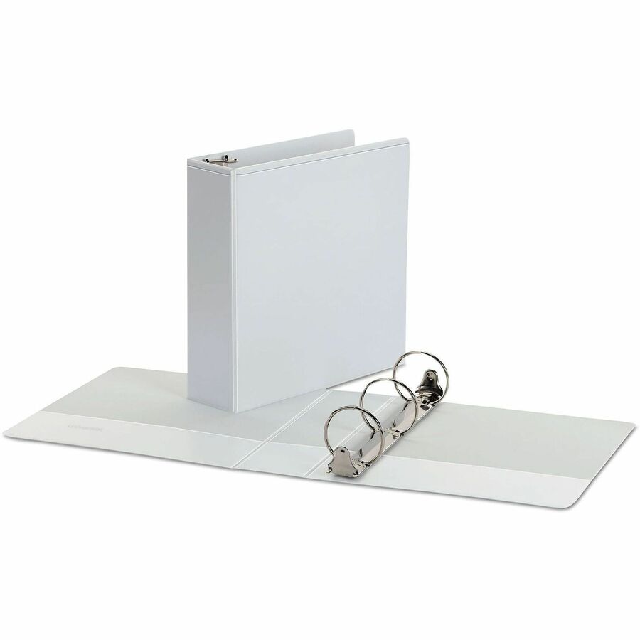 Universal Economy Round Ring View Binder, 3 Rings, 3" Capacity, 11 x 8.5, White - 3" Binder Capacity - 460 Sheet Capacit