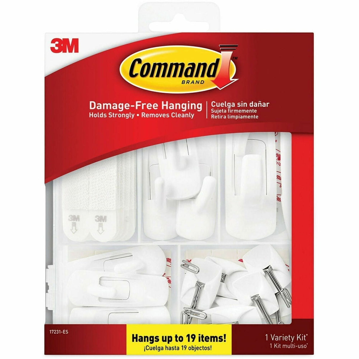 Command Hanging Hooks Assortment - 14 Hooks - 3 Small Hook - 3 Medium Hook - 2 Large Hook - 16 lb (7.26 kg) Capacity - A