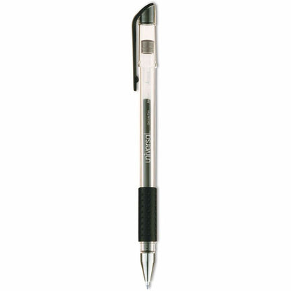 Universal Comfort Grip Gel Pen - 0.7 mm Medium, Conical Pen Point - Black Ink - Gel-based, Water Based - Clear Stick, Bl