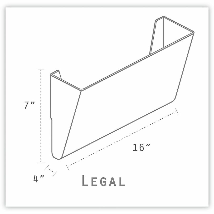 Storex Magnetic Legal Wall Pocket, Unbreakable Smoke - 500 x Sheet - 7" Height x 16" Width x 4" Depth - 1 Each