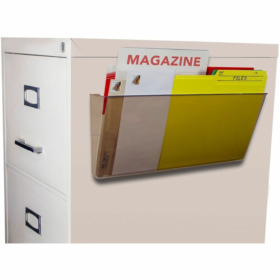 Storex Magnetic Legal Wall Pocket, Unbreakable Smoke - 500 x Sheet - 7" Height x 16" Width x 4" Depth - 1 Each