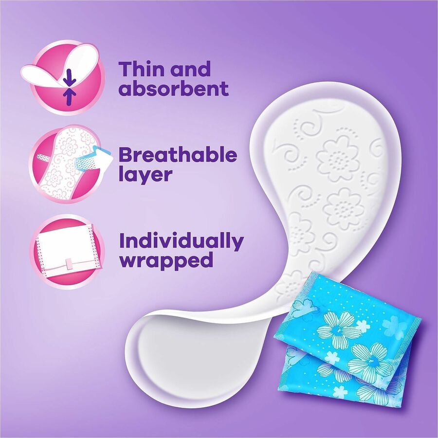 Always Thin Daily Liners, Wrapped - Regular - Absorbent, Comfortable, Individually Wrapped, Unscented - 120 / Pack