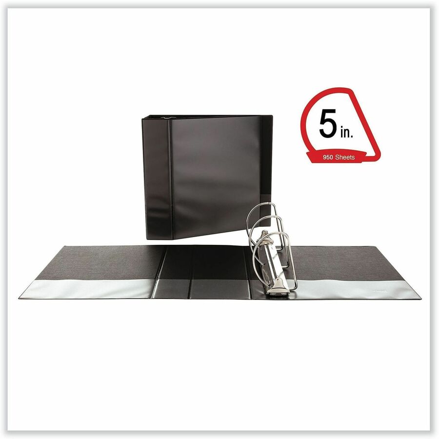 Universal Slant D-Ring View Binder, 3 Rings, 5" Capacity, 11 x 8.5, Black - 5" Binder Capacity - 950 Sheet Capacity - 3 
