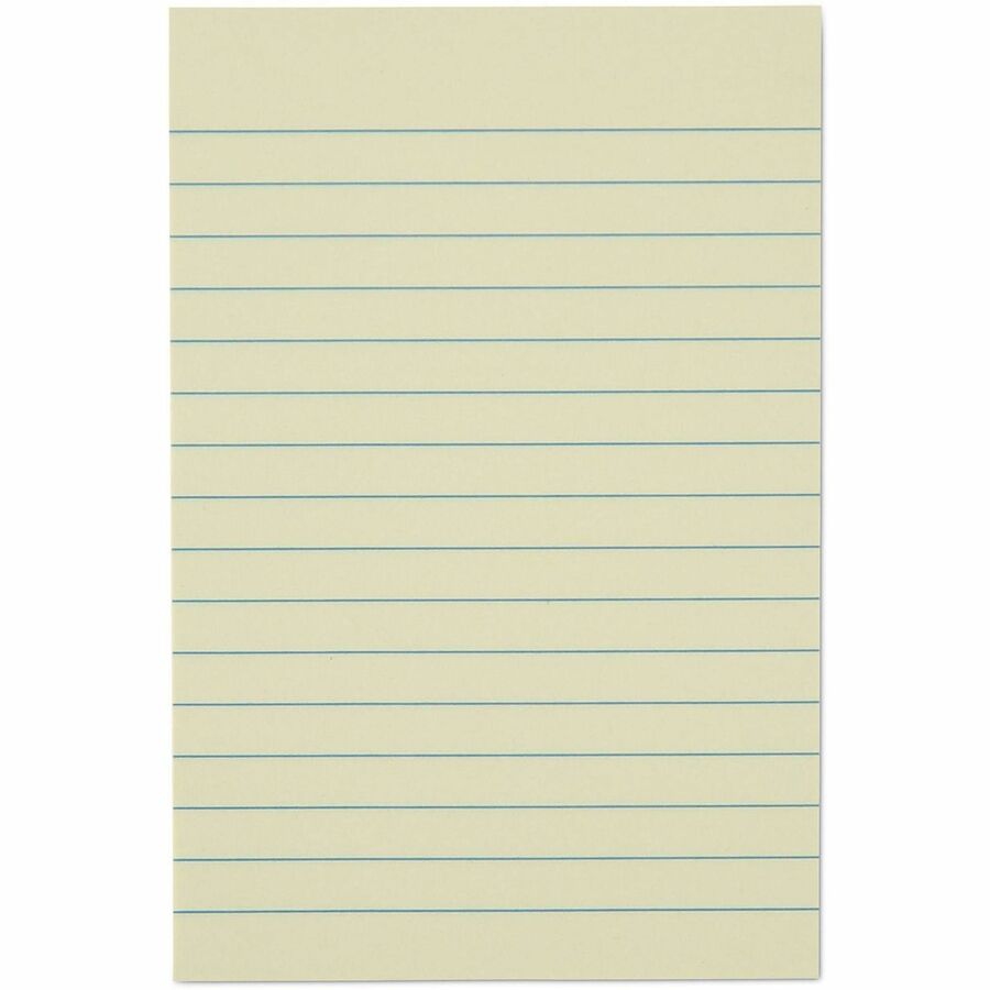 Universal Note Pad - 4" Flag/Note Width x 6" Flag/Note Length - Rectangle - 100 Sheets per Pad - Unruled - Yellow - Pape
