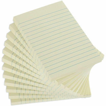 Universal Note Pad - 4" Flag/Note Width x 6" Flag/Note Length - Rectangle - 100 Sheets per Pad - Unruled - Yellow - Pape