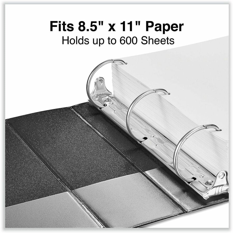 Universal Slant D-Ring View Binder, 3 Rings, 3" Capacity, 11 x 8.5, Black - 3" Binder Capacity - 600 Sheet Capacity - 3 