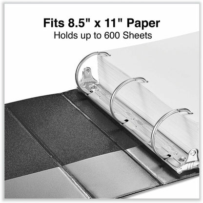 Universal Slant D-Ring View Binder, 3 Rings, 3" Capacity, 11 x 8.5, Black - 3" Binder Capacity - 600 Sheet Capacity - 3 