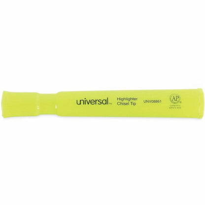 Universal Highlighter - Fluorescent Yellow Ink - Yellow Barrel - 12 / Dozen