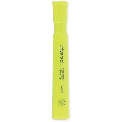 Universal Highlighter - Fluorescent Yellow Ink - Yellow Barrel - 12 / Dozen