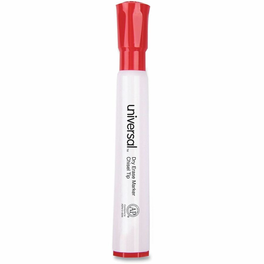 Universal Dry Erase Marker - Erasable - Red Ink - Dry - Glass, General Purpose, Classroom, Home, Office - 12 / Dozen