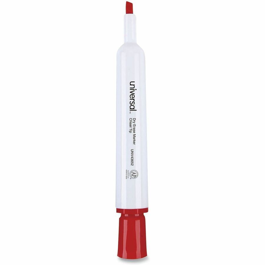 Universal Dry Erase Marker - Erasable - Red Ink - Dry - Glass, General Purpose, Classroom, Home, Office - 12 / Dozen