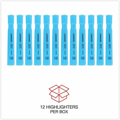 Universal Highlighter - Fluorescent Blue Ink - Blue Barrel - 12 / Dozen