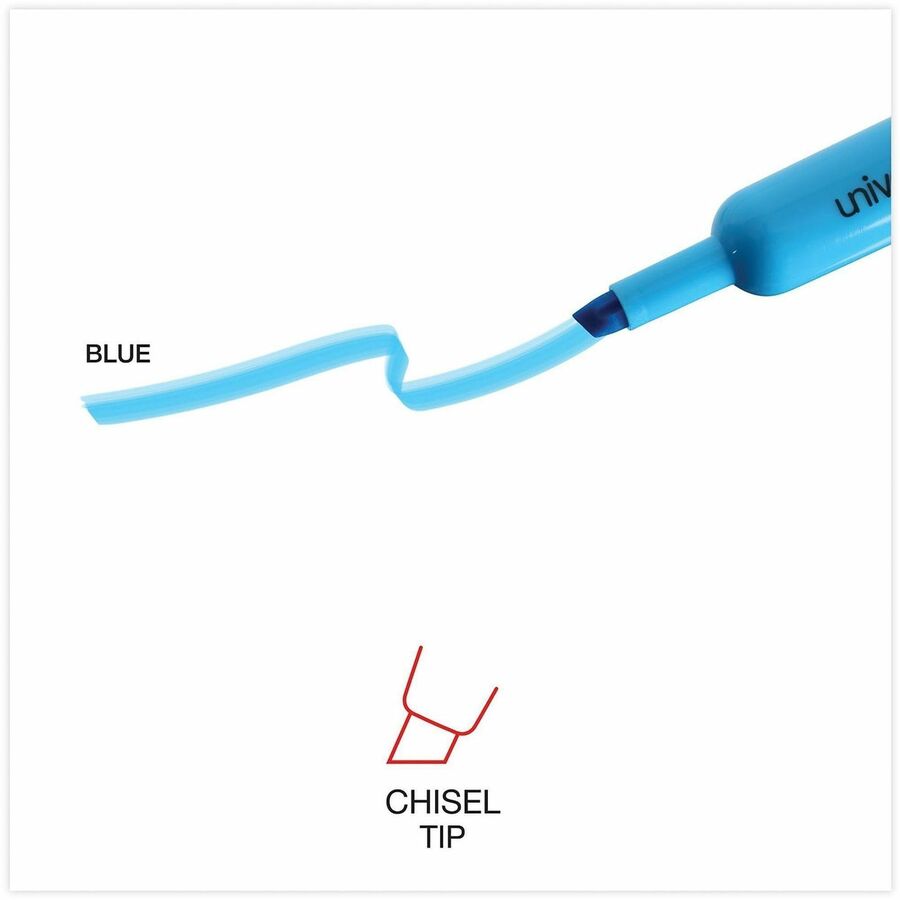 Universal Highlighter - Fluorescent Blue Ink - Blue Barrel - 12 / Dozen
