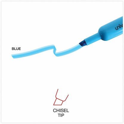 Universal Highlighter - Fluorescent Blue Ink - Blue Barrel - 12 / Dozen