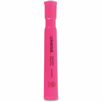 Universal Highlighter - Fluorescent Pink Ink - Pink Barrel - 12 / Dozen