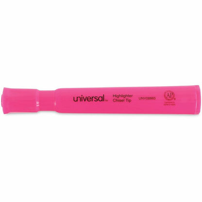 Universal Highlighter - Fluorescent Pink Ink - Pink Barrel - 12 / Dozen