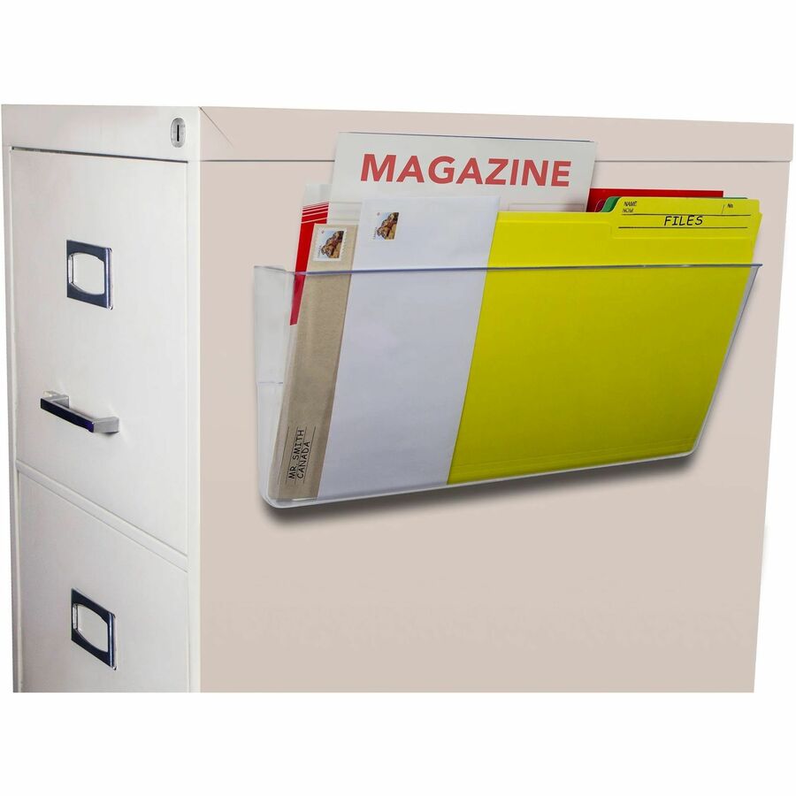 Storex Magnetic Legal Wall Pocket, Unbreakable Clear - 500 x Sheet - 7" Height x 16" Width x 4" Depth - 1 Each