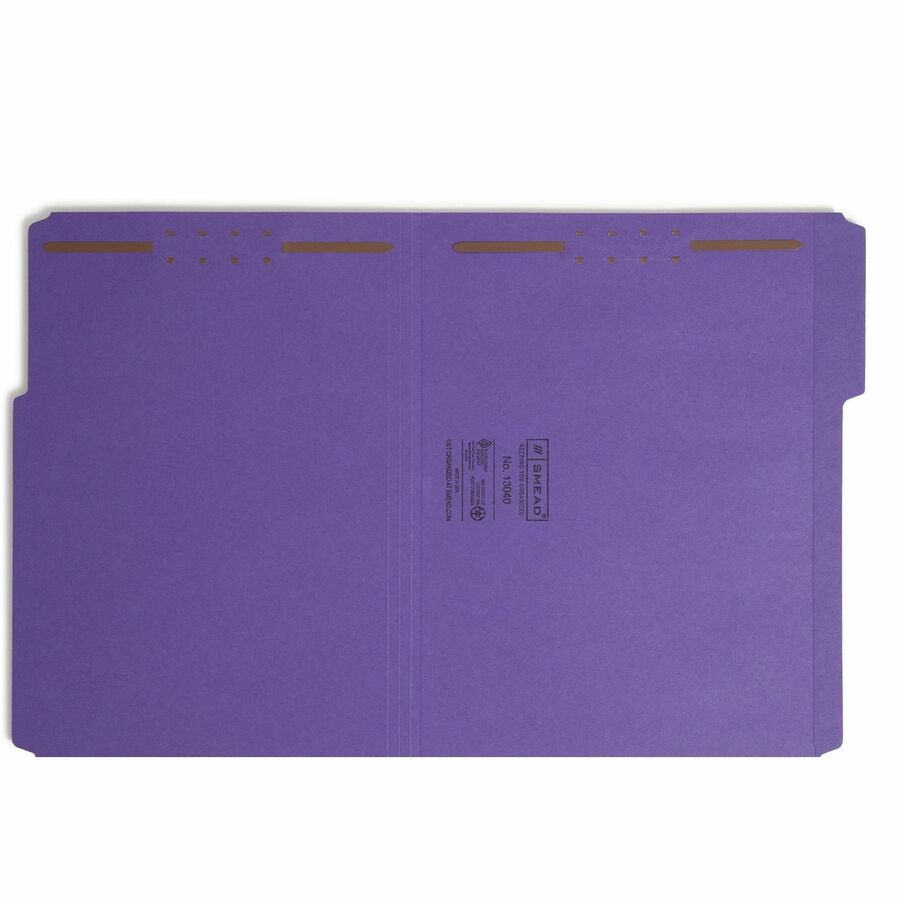 Smead 1/3 Tab Cut Letter Recycled Fastener Folder with Fastener - 8 1/2" x 11" - 3/4" Expansion - 2 x 2K Fastener - 2" F