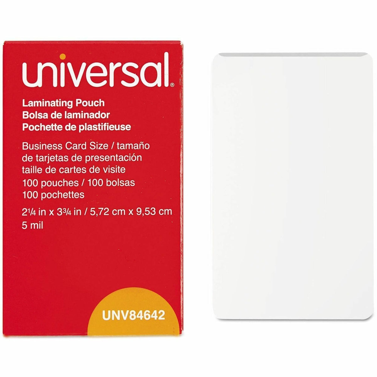 Universal Laminating Pouch - Sheet Size Supported: Business Card 3.50" Width x 2" Length - 100 / Box