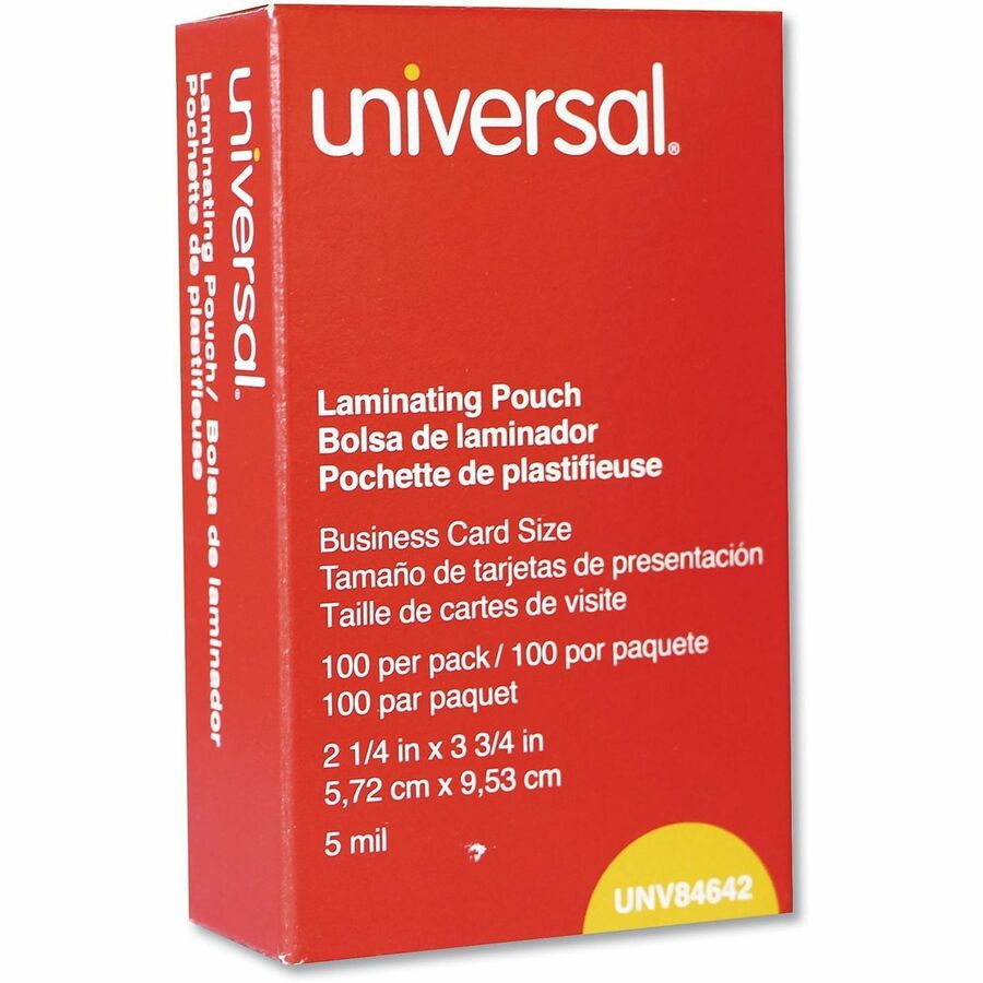 Universal Laminating Pouch - Sheet Size Supported: Business Card 3.50" Width x 2" Length - 100 / Box