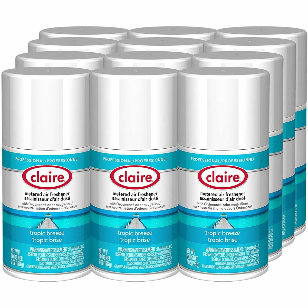 Claire Metered Air Freshener with Ordenone - Aerosol - 6000 ft³ - 7 fl oz (0.2 quart) - Tropical - 30 Day - Odor Neutral