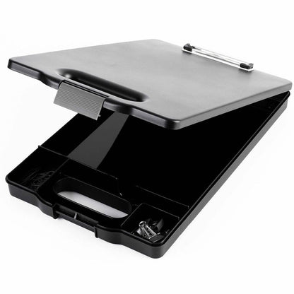 Business Source Storage Clipboard - Storage for 200 Sheet - Black - 1 Each