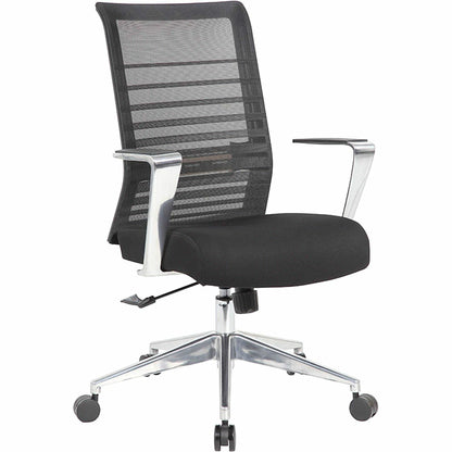 Lorell Horizontal Mesh High-Back Conference Chair - Black Seat Color - Fabric, Molded Foam Seat Material - Mesh Back Mat