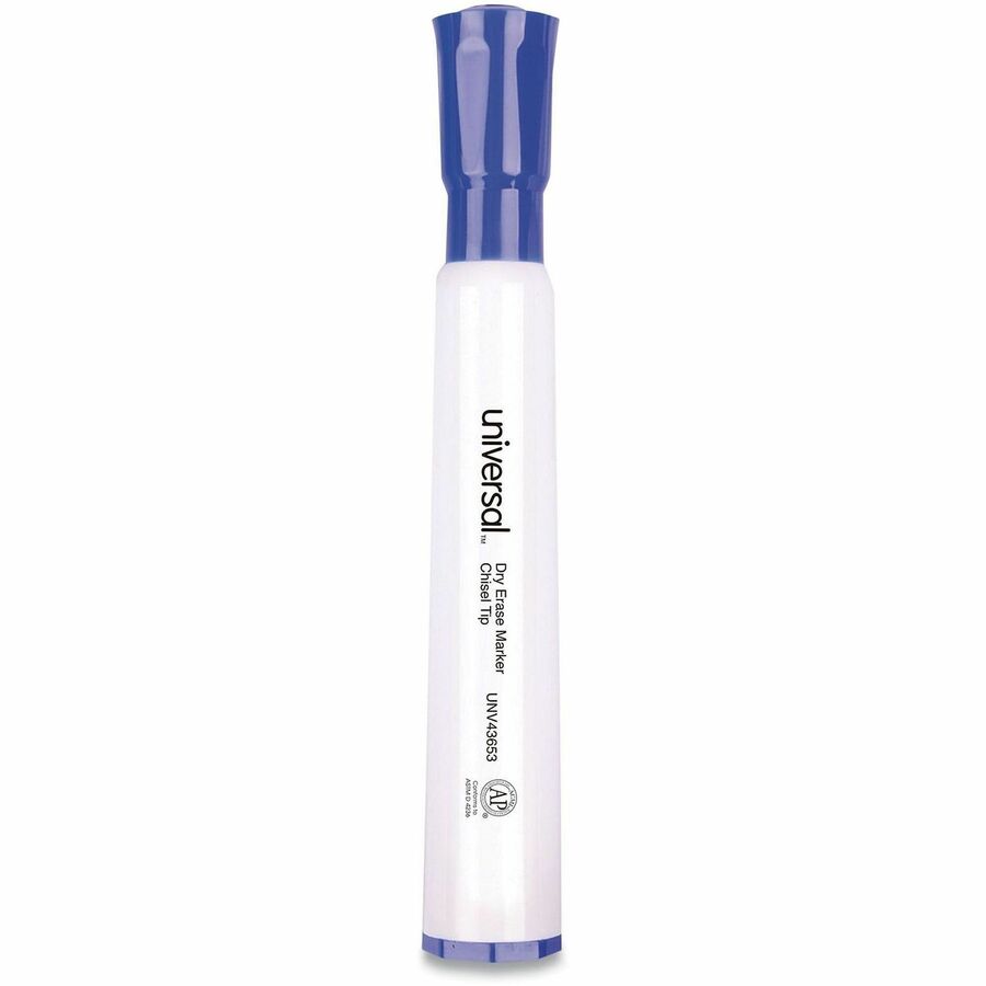Universal Dry Erase Marker - Erasable - Blue Ink - Dry - Glass, Classroom, Home, Office - 12 / Dozen