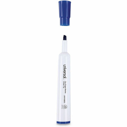 Universal Dry Erase Marker - Erasable - Blue Ink - Dry - Glass, Classroom, Home, Office - 12 / Dozen