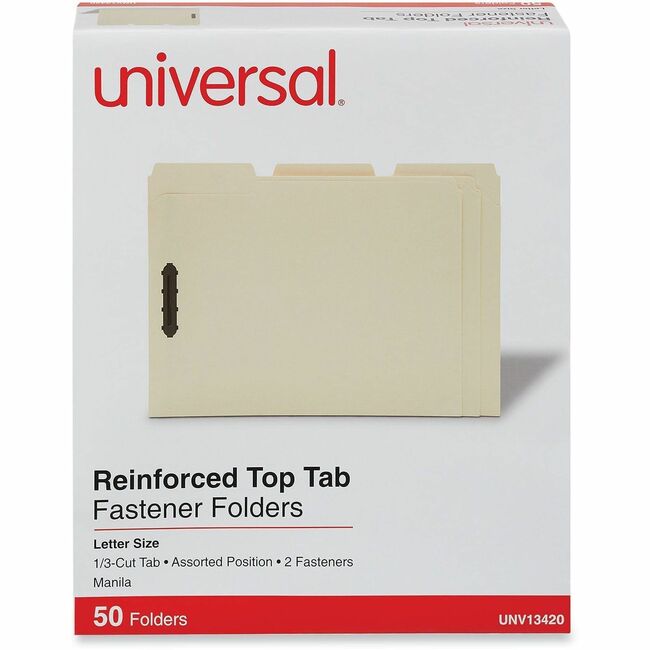 Universal 1/3 Tab Cut Letter Recycled Classification Folder - 3/4" Expansion - 2 Fastener - 2" Fastener Capacity - Top T