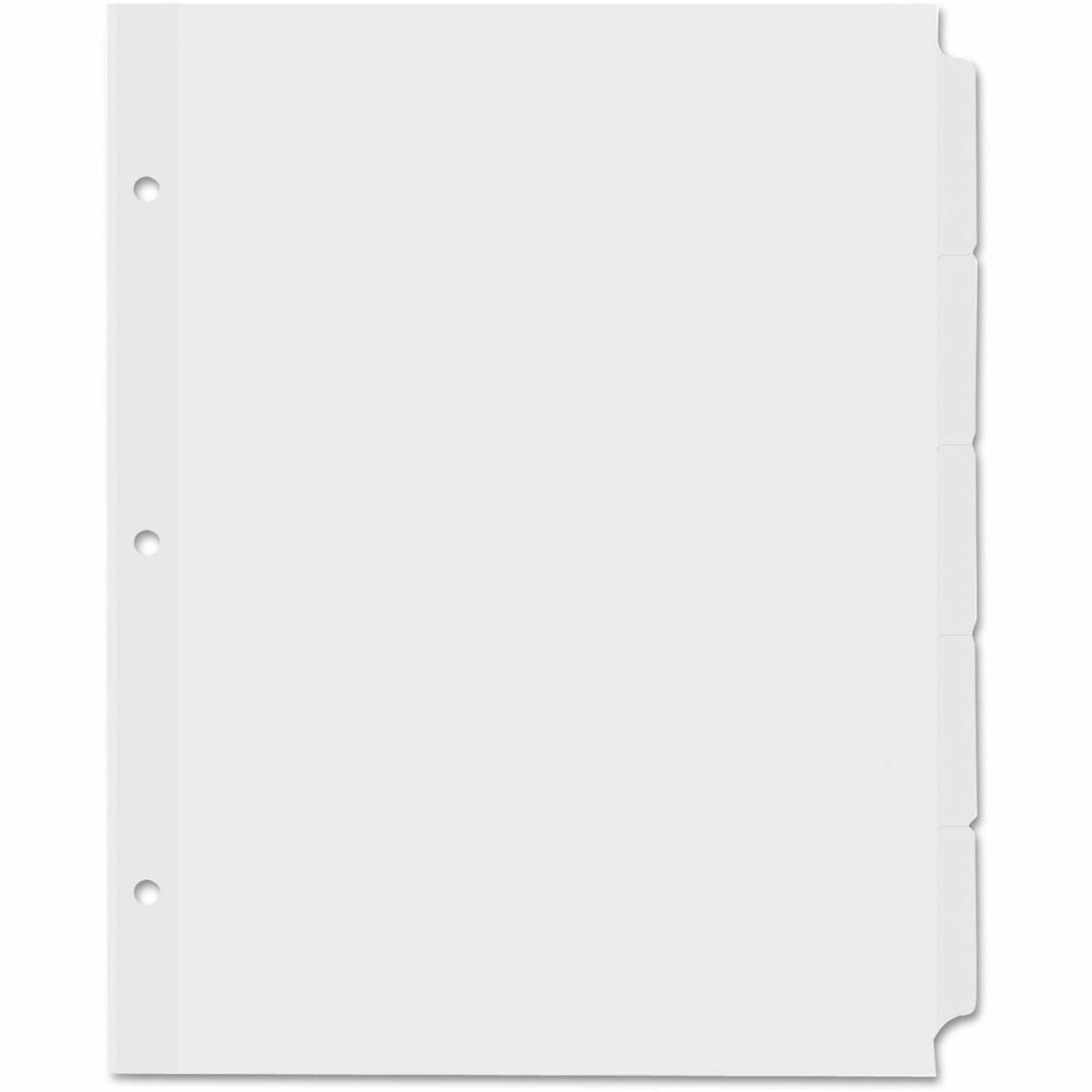 Universal Customizable Index Dividers - Side Tab(s) - 5 Tab(s)/Set - 8.5" Divider Width x 11" Divider Length - 3 Hole Pu