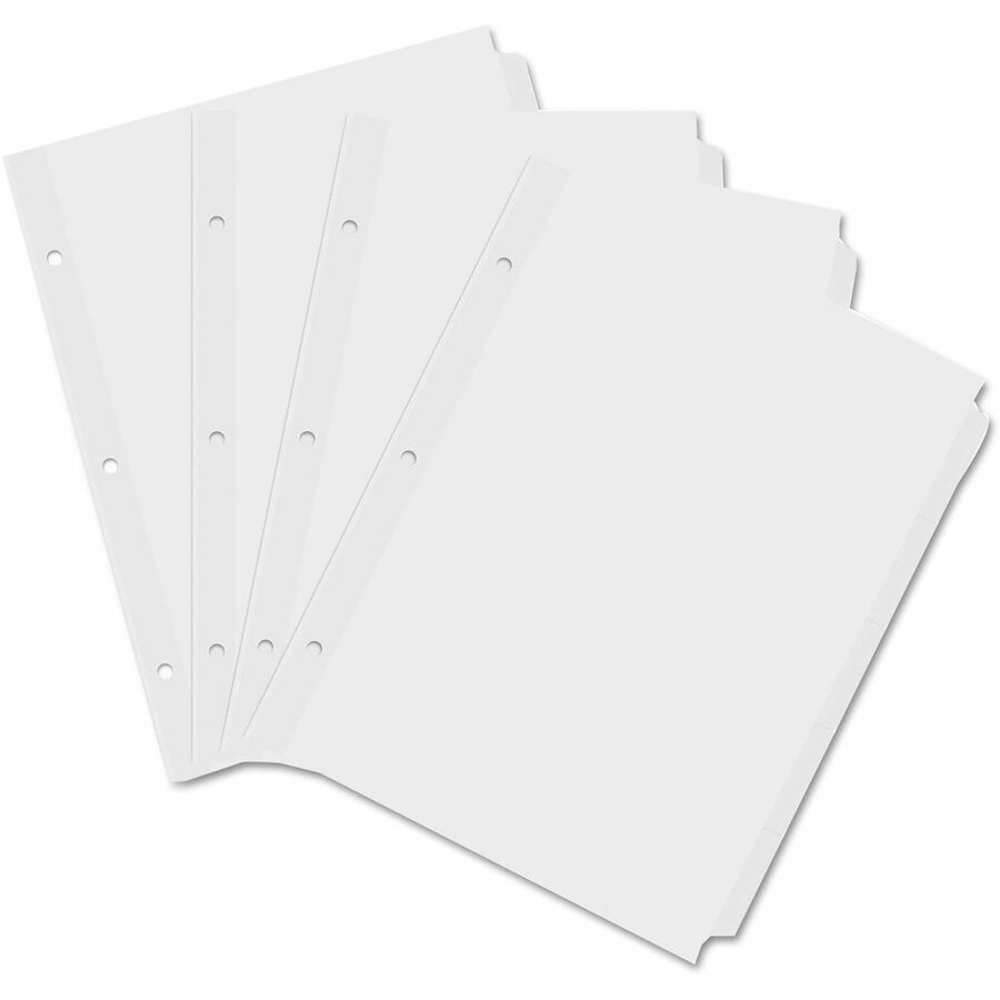 Universal Customizable Index Dividers - Side Tab(s) - 5 Tab(s)/Set - 8.5" Divider Width x 11" Divider Length - 3 Hole Pu