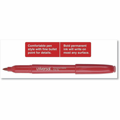 Universal Permanent Marker - Red Ink - Writing, Sketching, Classroom - 12 / Dozen