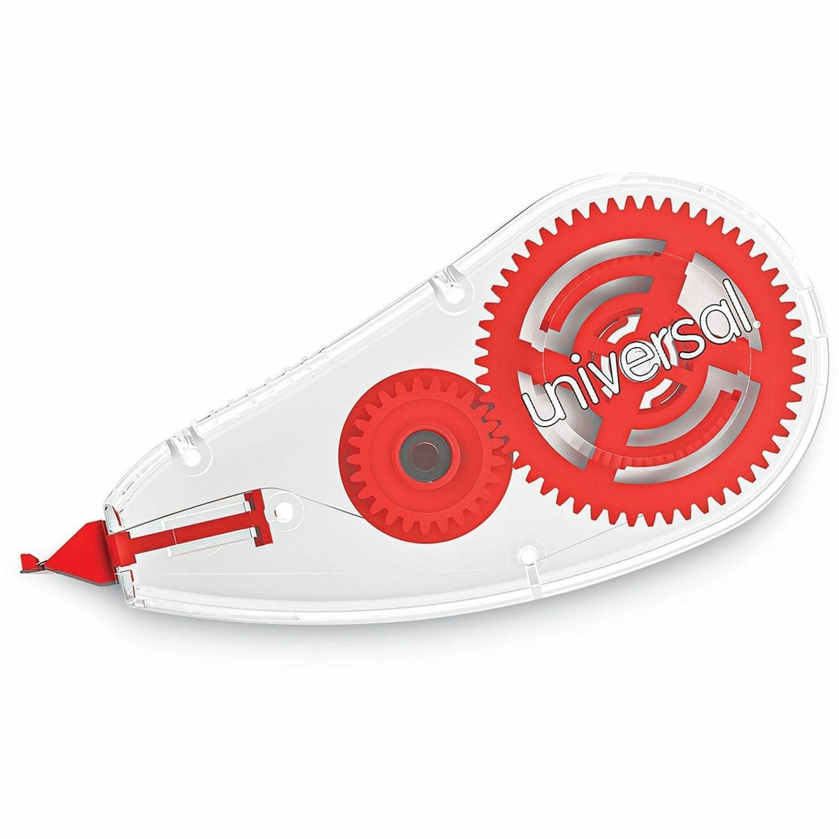 Universal Correction Tape - 0.20" Tape Width x 26.25 ft Tape Length - 1 Line(s) - White Tape - Clear, Red Dispenser - 6 