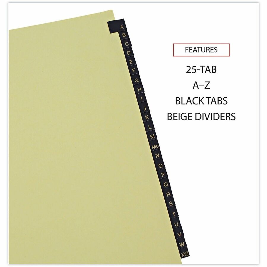 Universal Index Divider - 25 Printed Side Tab(s) - Character - A-Z - 8.5" Divider Width x 11" Divider Length - Letter - 