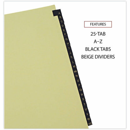 Universal Index Divider - 25 Printed Side Tab(s) - Character - A-Z - 8.5" Divider Width x 11" Divider Length - Letter - 